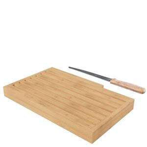 5Five Bamboo Bread Board with Knife